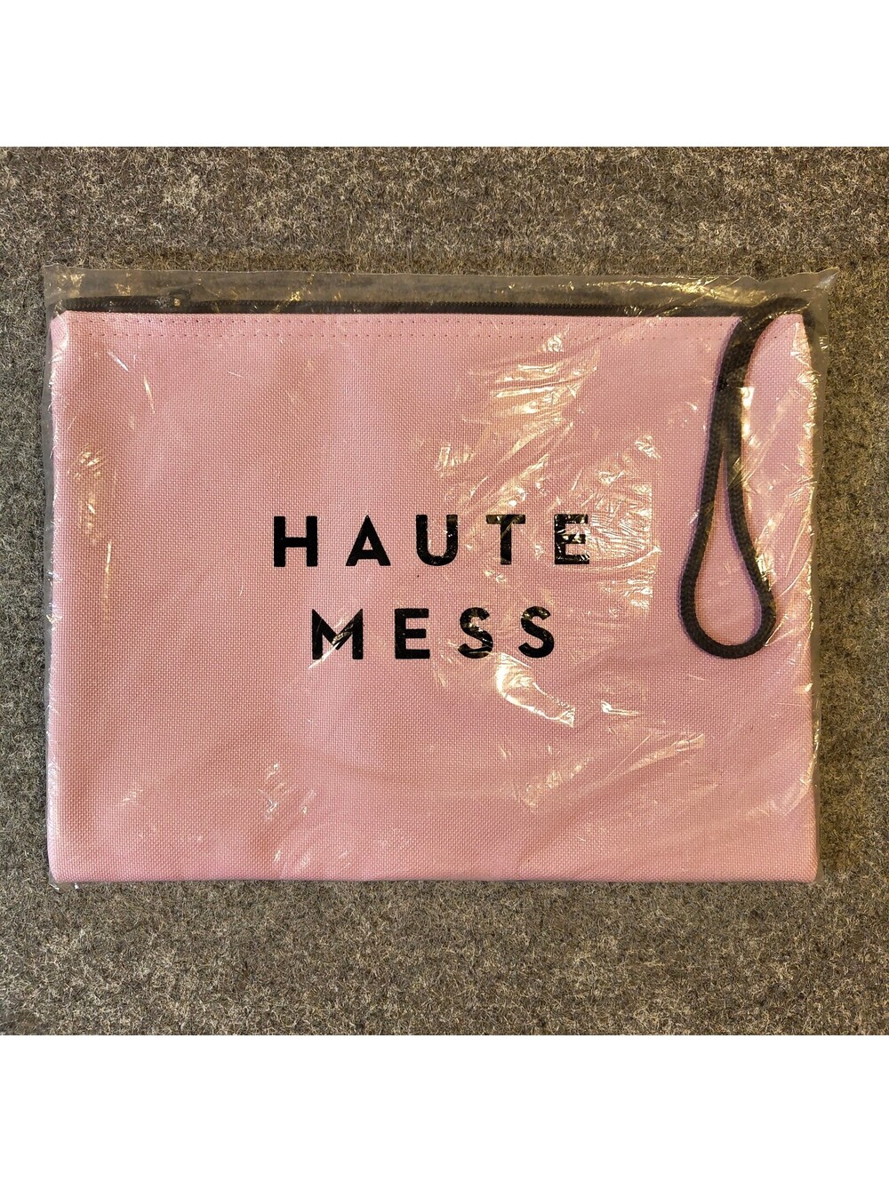 NWT Milly "Haute Mess" Pink Canvas Zipper Pouch Makeup Bag Wristlet